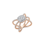 Cushion Cluster Cross-Over Diamond Cocktail Ring