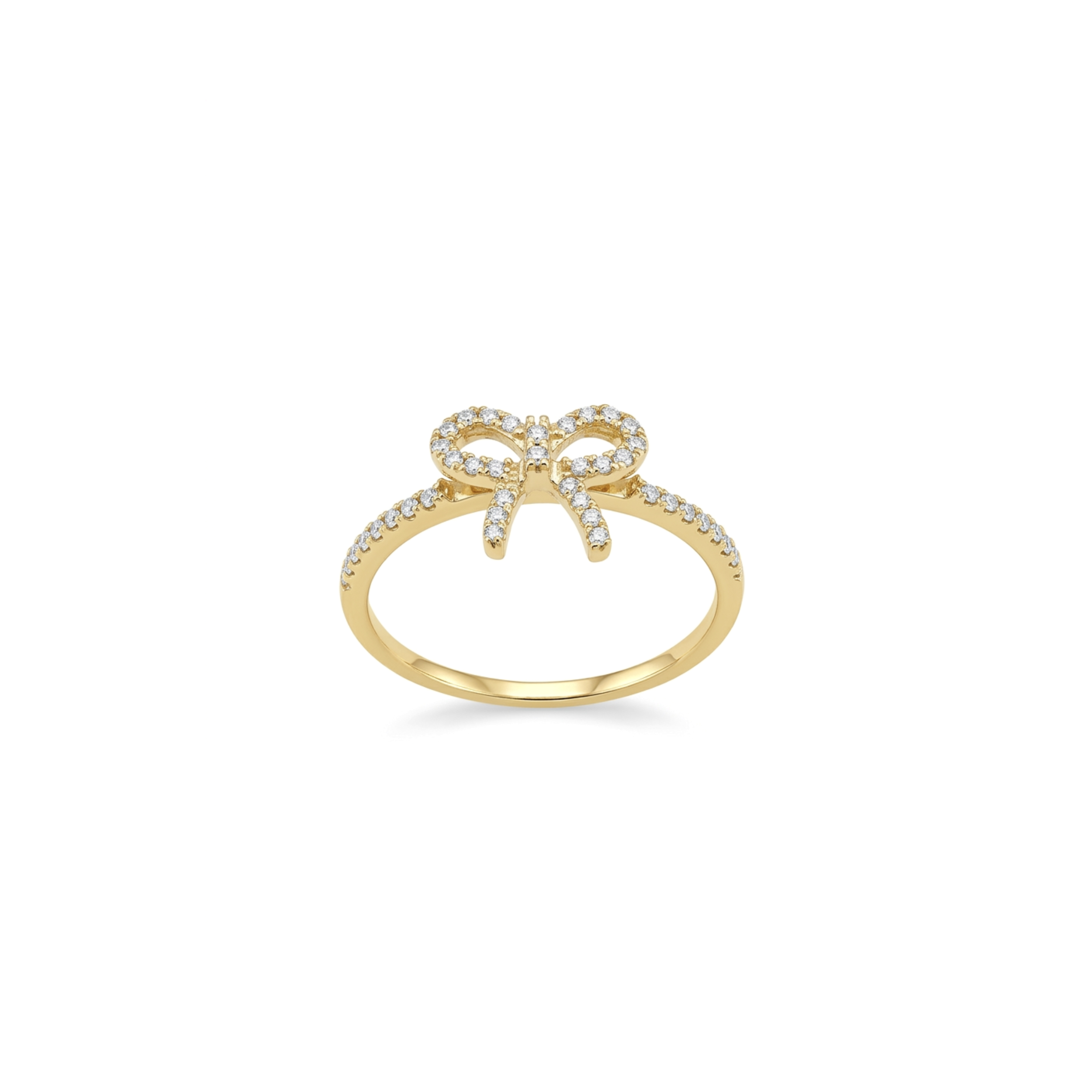 IMG_2902 Golden Bow Diamond Promise Ring - Image 1