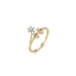 Asymmetric Stardust Diamond Ring for Everyday Wear