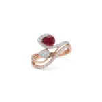 Ruby and Diamond drop Ring