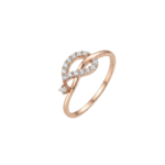 Abstract Interlocking Ribbon Diamond Ring