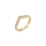 Chevron Wishbone V Shape Diamond Ring