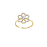 Golden Petal Blossom Diamond Ring For Everyday