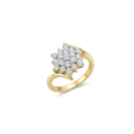 Clusters of Light Yellow Gold Diamond Ring