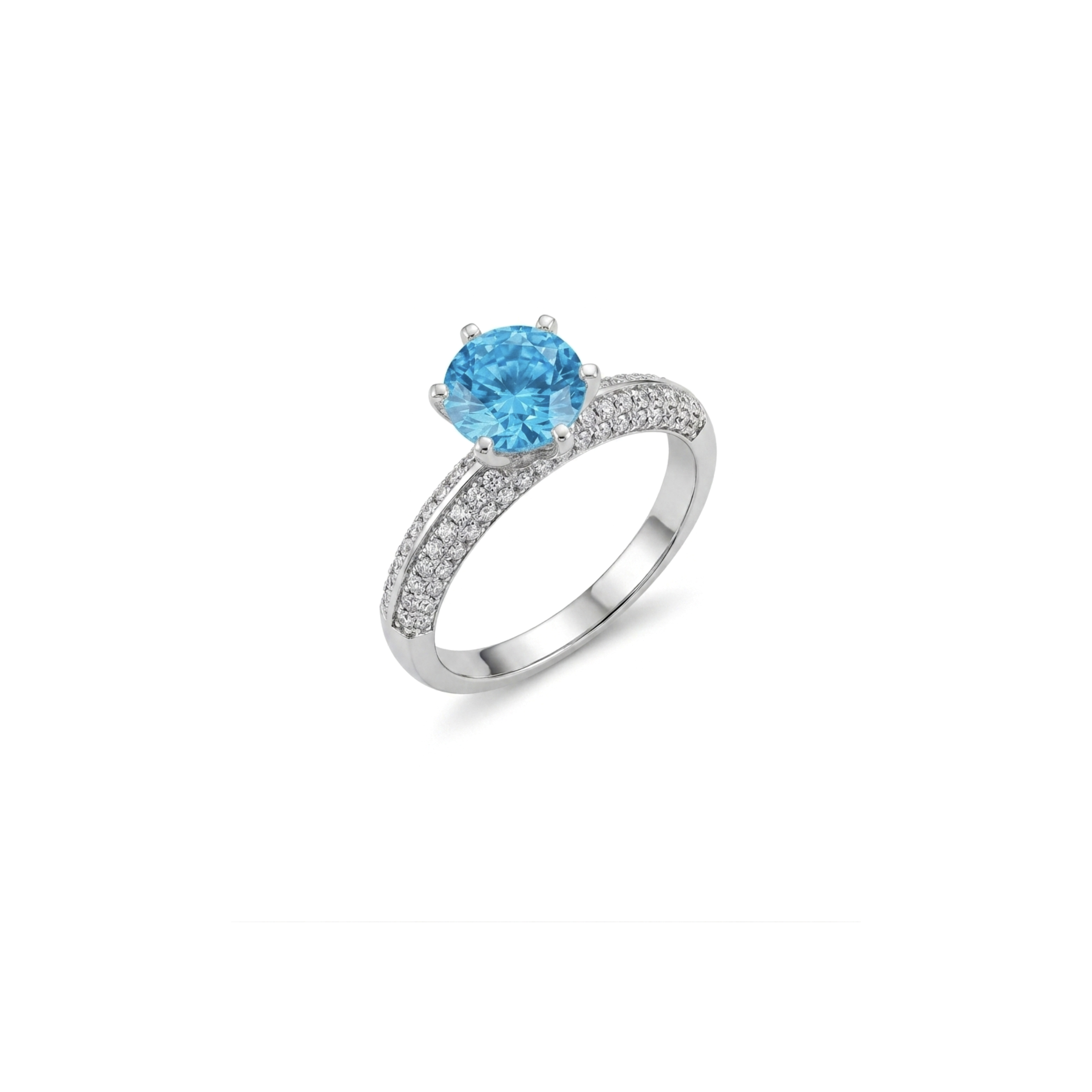 IMG_2953 Vibrant Cerulean Solitaire Ring - Image 1