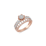 Crowned Floral Tiara Diamond Engagement Ring