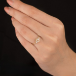 Geometric Diamond Prism Minimalist Diamond Ring - Image 2