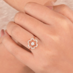 Golden Petal Blossom Diamond Ring For Everyday - Image 2