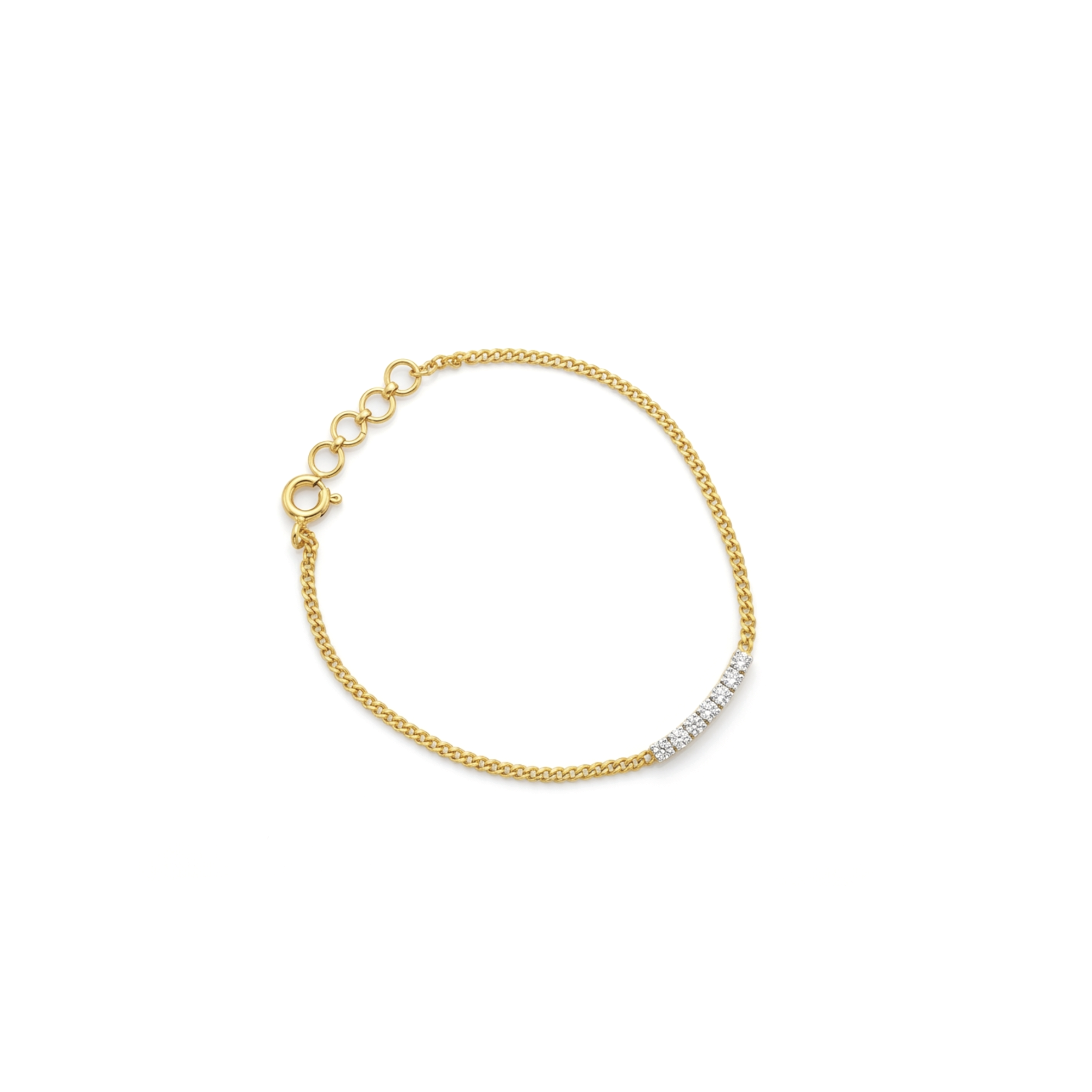 IMG_1660 Luminary Curved Diamond Bar Chain Bracelet - Image 1