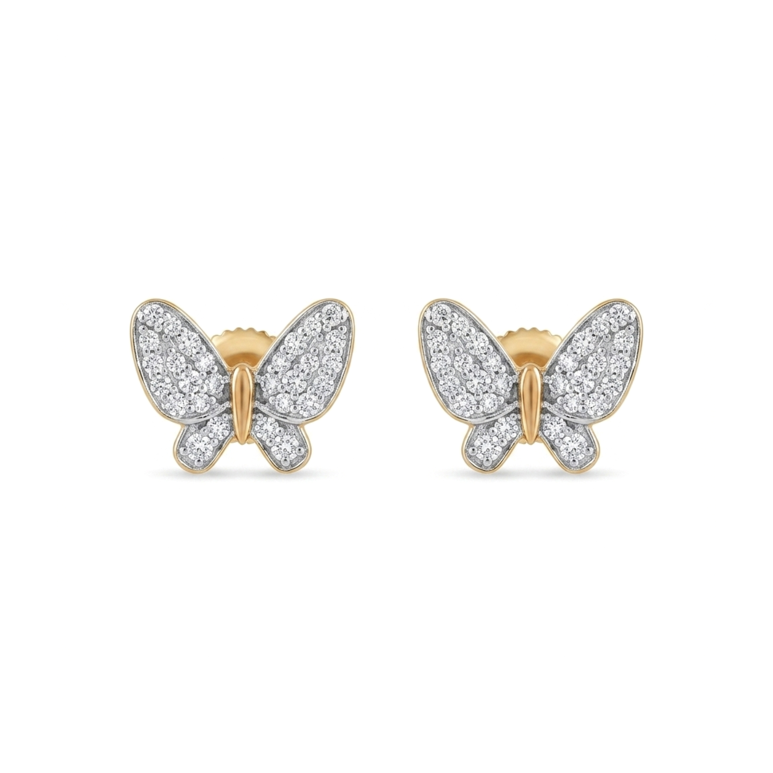 IMG_1865 Mariposa Pave Diamond Butterfly Studs - Image 1