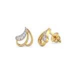 Serpentine Diamond Wave Stud Earrings - Image 2