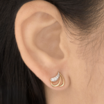 Serpentine Diamond Wave Stud Earrings - Image 3