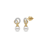 Celestial Ribbon Pearl Drop Earrings - Image 2