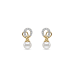 Celestial Ribbon Pearl Drop Earrings