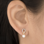 Celestial Ribbon Pearl Drop Earrings - Image 3
