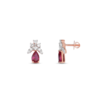 Royal Crimson Teardrop Earrings - Image 2