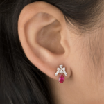 Royal Crimson Teardrop Earrings - Image 3
