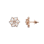 Starburst Floral Diamond Stud Earrings - Image 2