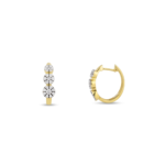 Trilogy Diamond Cluster Hoop Earrings - Image 2