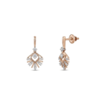 Art Deco Fan Diamond Drop Earrings - Image 2
