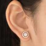 Halo Orbit Diamond Stud Earrings - Image 3