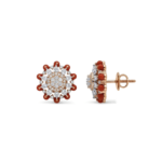 Solar Coral & Diamond Starburst Studs - Image 2