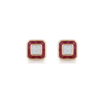 Crimson Empress Art Deco Studs