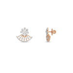 Floral Radiance Fan Diamond Earrings - Image 2