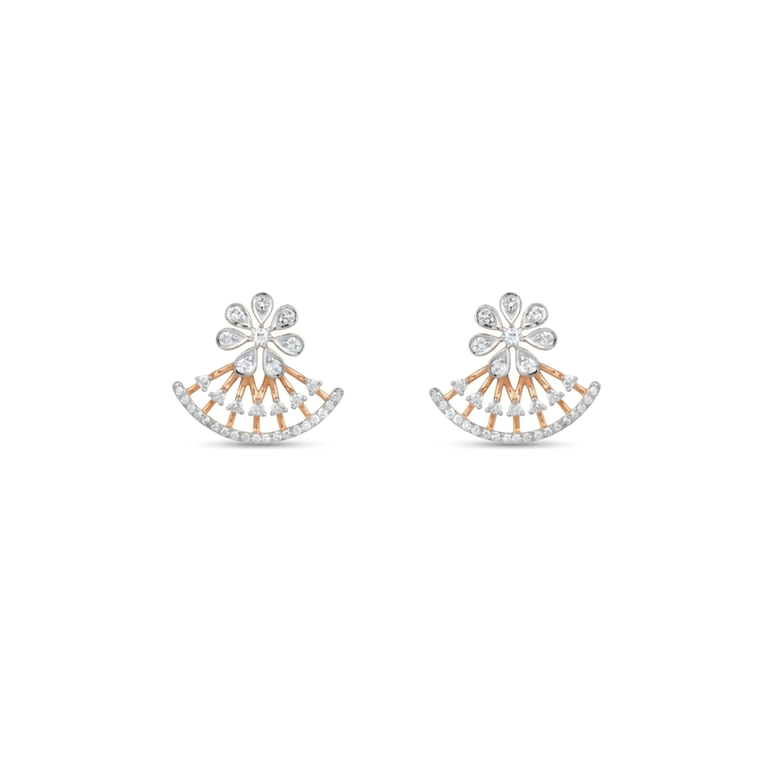 IMG_2776 Floral Radiance Fan Diamond Earrings - Image 1
