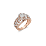 Luxurious Multi-Band Leaf Diamond Cocktail Engagement Ring
