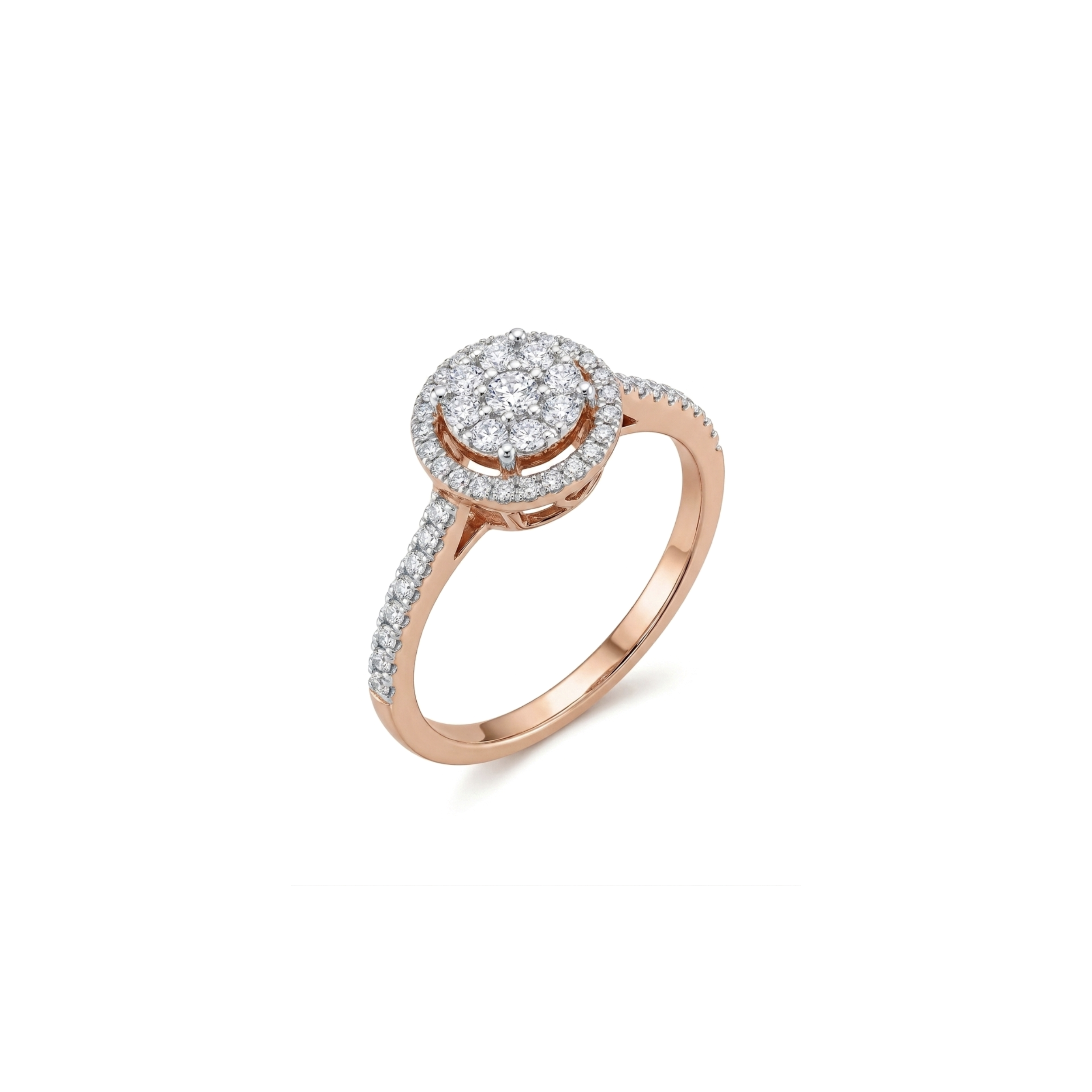 IMG_2948 Classic Solitaire Cluster Halo Diamond Ring - Image 1