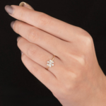 Minimalist Six-Petal Daisy Diamond Promise Ring - Image 3