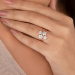 Cluster Bouquet Rose Gold Diamond Ring - Image 2