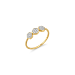 Honeycomb Trio Beaded Diamond Ring