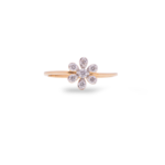 Minimalist Six-Petal Daisy Diamond Promise Ring - Image 2