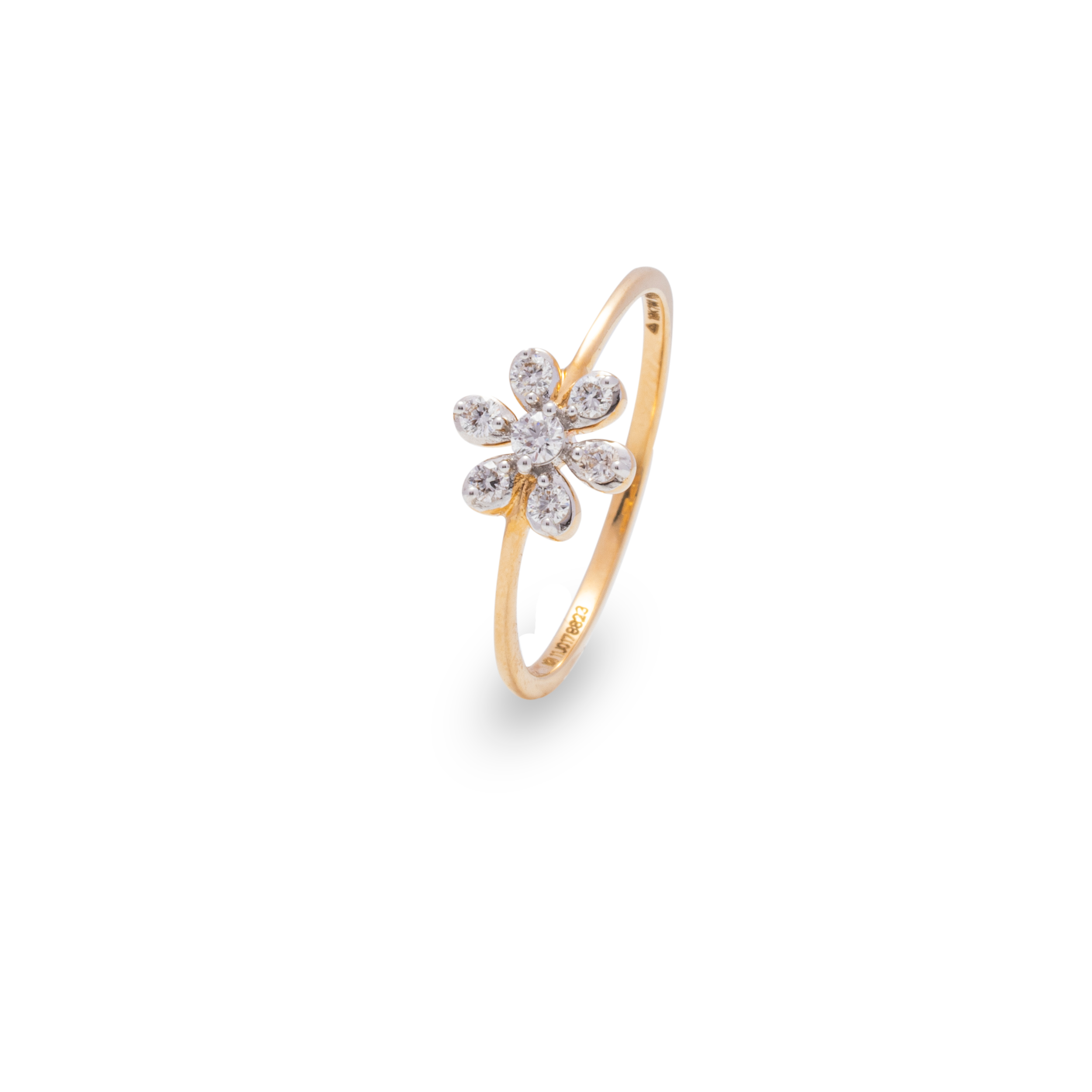 IMG_3054 Minimalist Six-Petal Daisy Diamond Promise Ring - Image 1