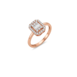 Emerald-Cut Illusion Diamond Halo Lab Grown Diamond Ring