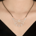 The Floral Web Lace Diamond Mangalsutra - Image 2