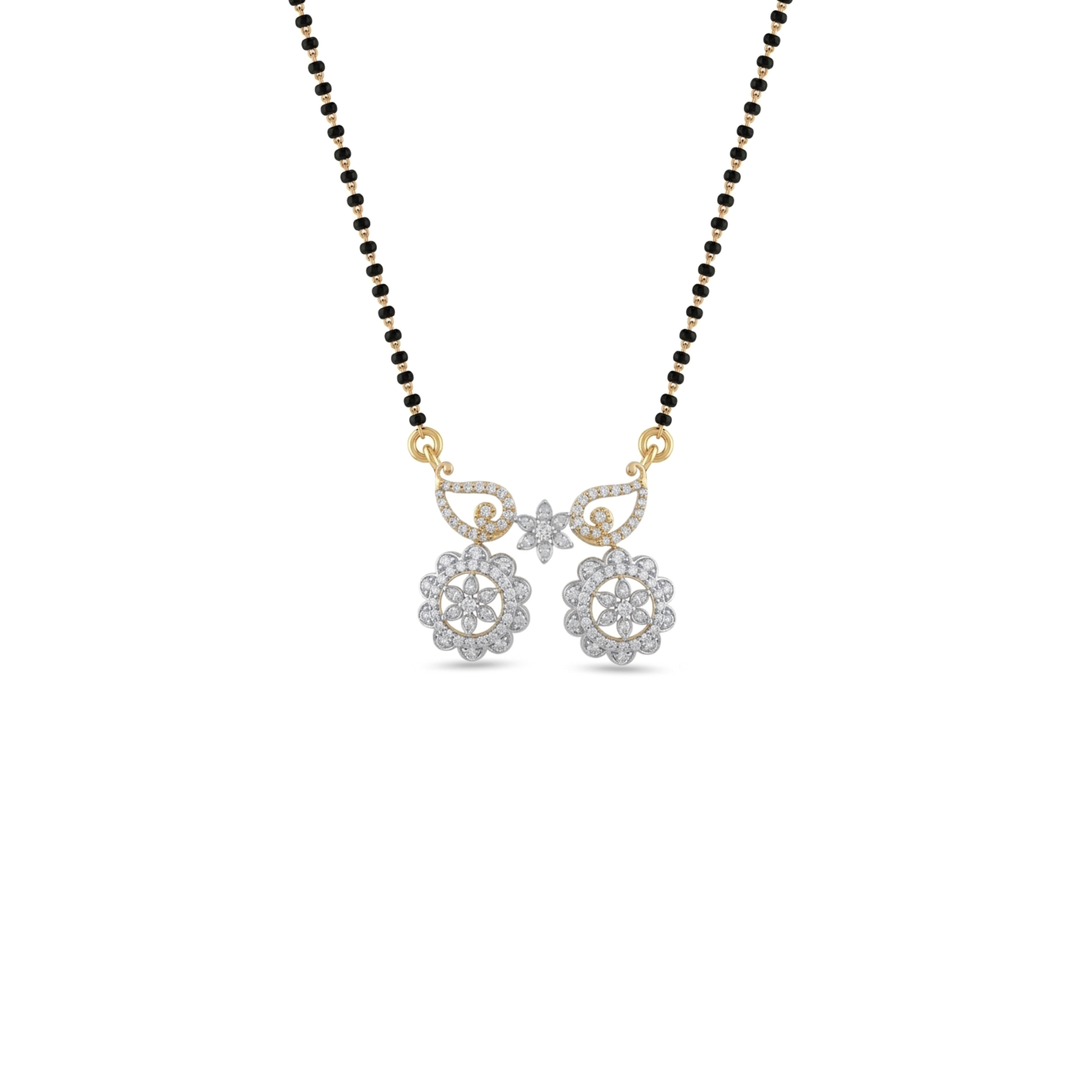 IMG_3175 The Blossom & Paisley Twin Pendant Mangalsutra - Image 1