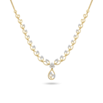 Dainty Leaf Silhouette Diamond Necklace - Image 2