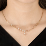 Dainty Leaf Silhouette Diamond Necklace - Image 3