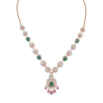 Majestic Festive Colourstones with Diamonds Necklace - Image 2