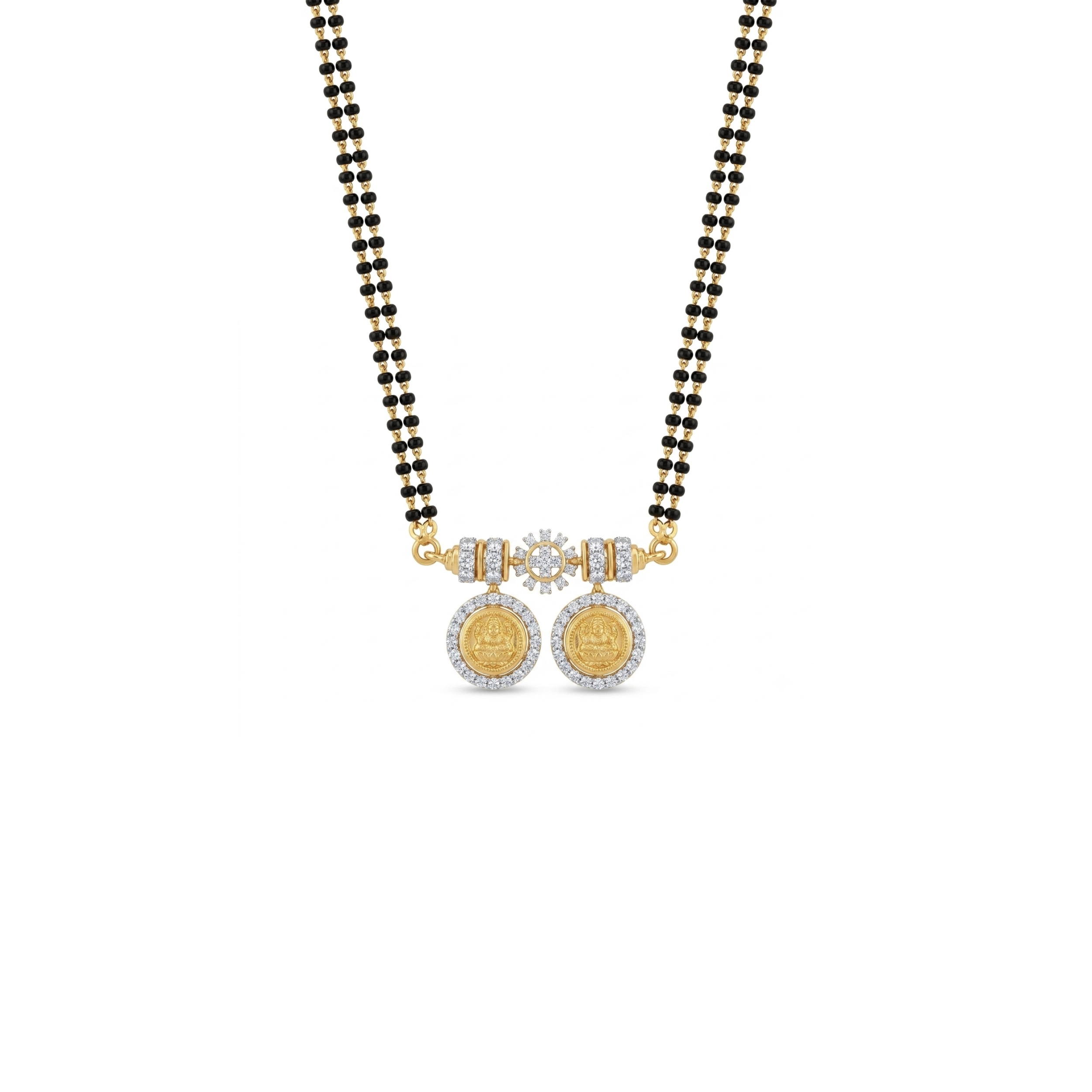 IMG_3310 Contemporary Dual Lakshmi Vati Diamond Mangalsutra - Image 1