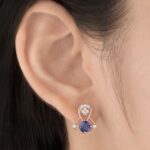 Celestial Azure Geometric Stud Earrings - Image 3