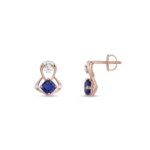 Celestial Azure Geometric Stud Earrings - Image 2