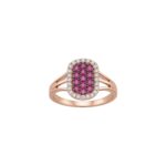 Radiant Rose Elongated Halo Ring