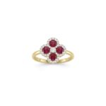 Crimson Clover Diamond Halo Ring