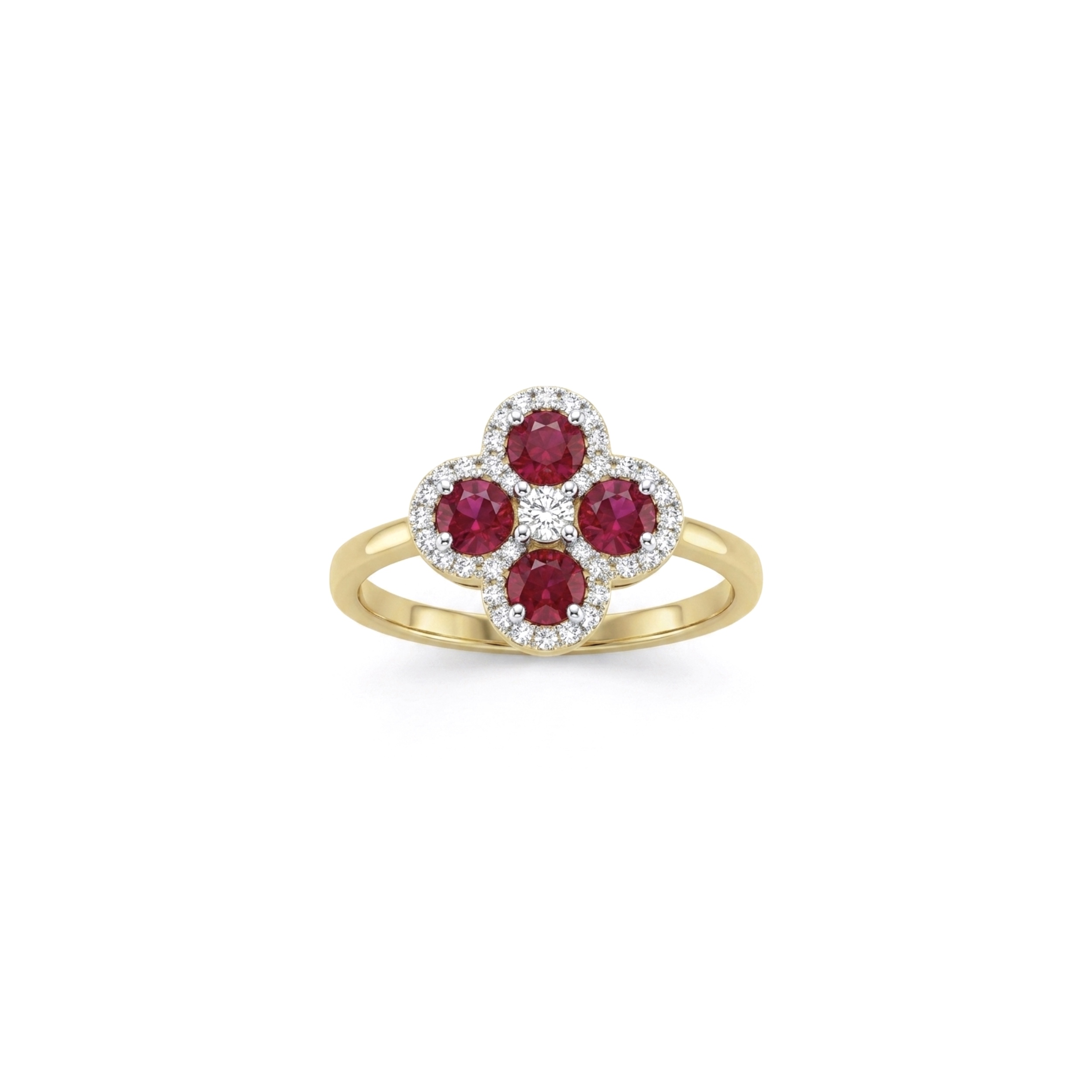 IMG_2953 Crimson Clover Diamond Halo Ring - Image 1