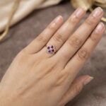 Crimson Clover Diamond Halo Ring - Image 2