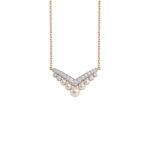 Pearl & Diamond Chevron V-Pendant
